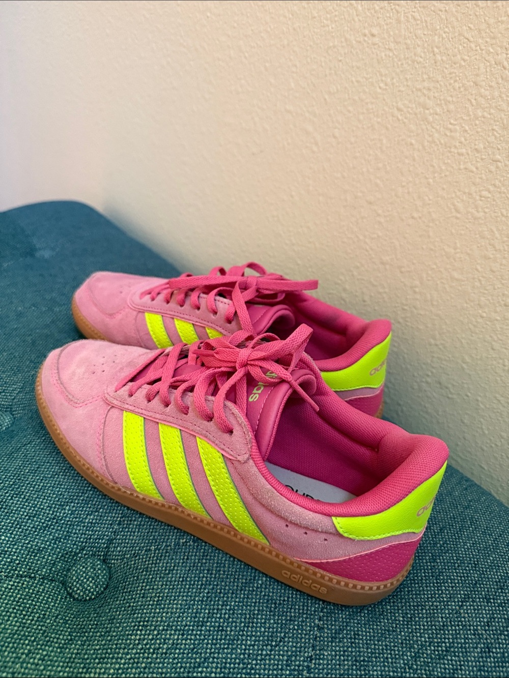 adidas Women’s Breaknet Sleek Pink Suede Sneakers